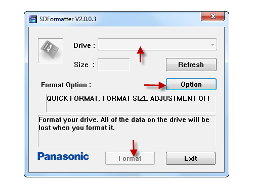 Tool Panasonic Format TF CARD/ SDCARD 3.0